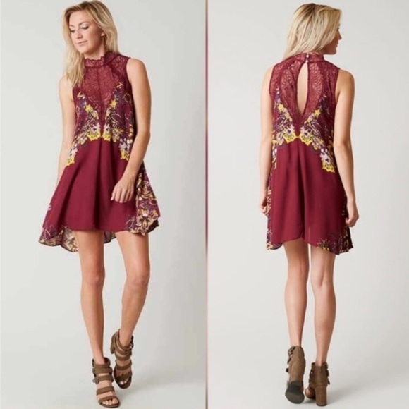 Free People Dresses & Skirts - Free People | Marsha Floral Wine Slip Dress